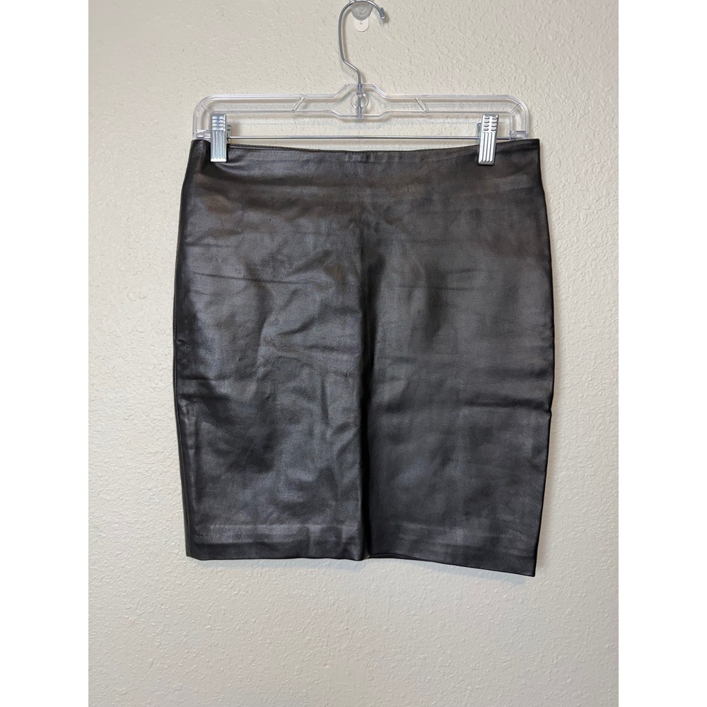 Brighton Black 100% Genuine Leather Pencil Mini Skirt Womens Size Small